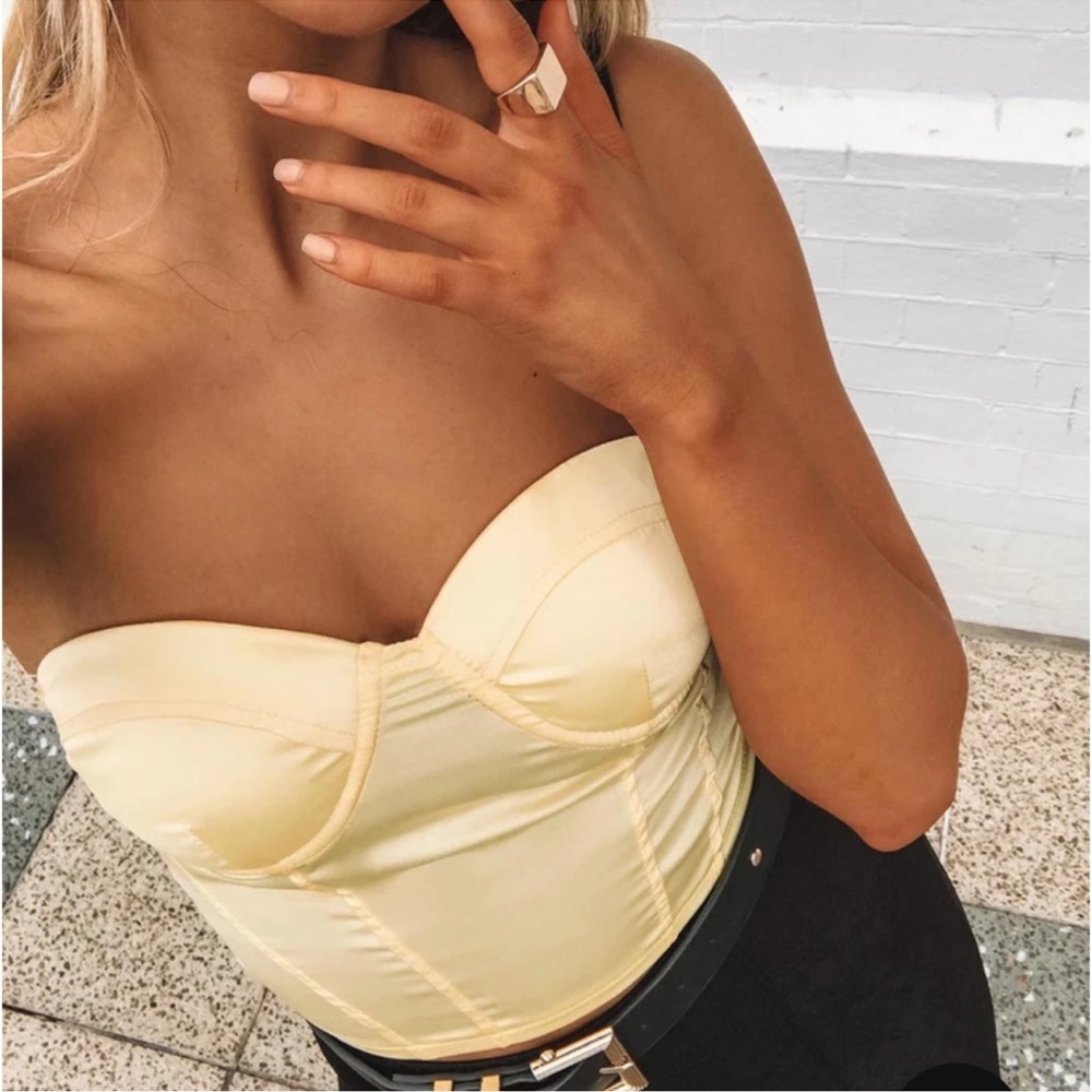 NWT Koko Bustier Lemon Crop Top/ Princess Polly/ Size US 0